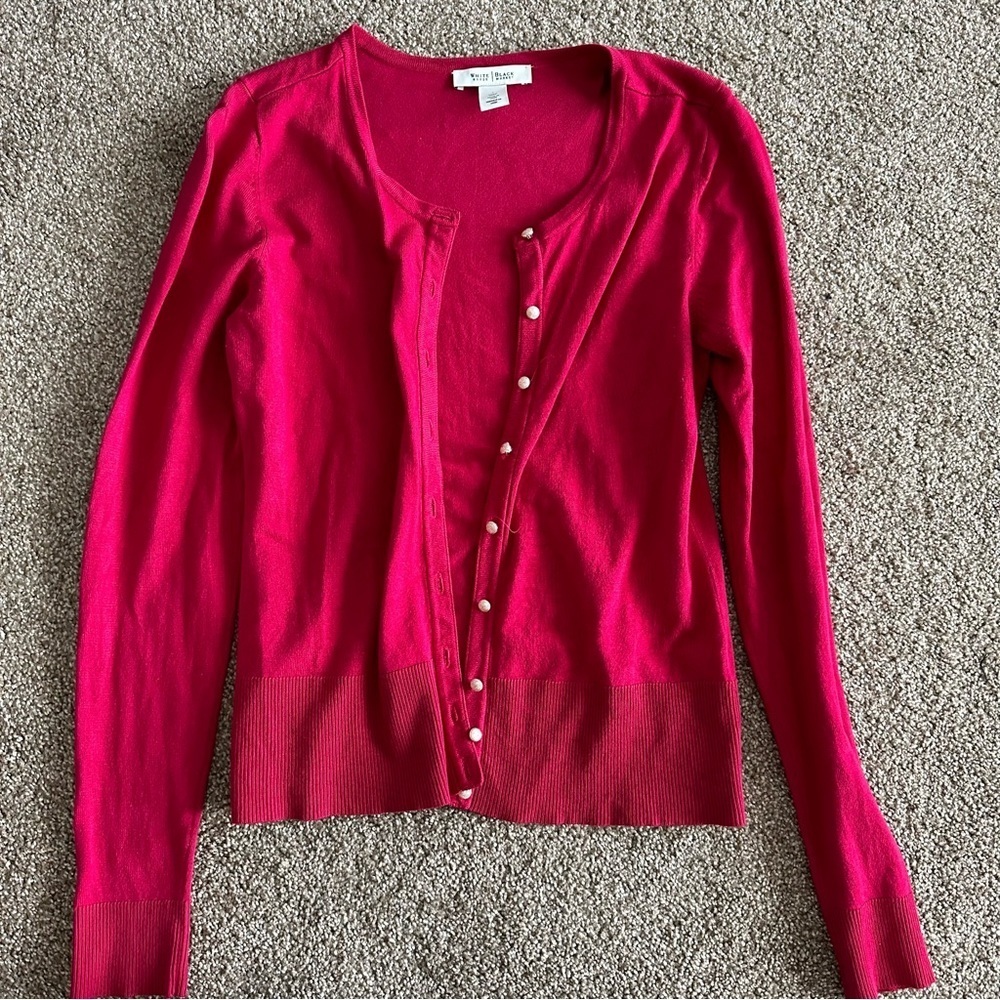 WHBM Pink Button Down Cardigan
